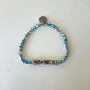 Namaste silver block little words project bracelet